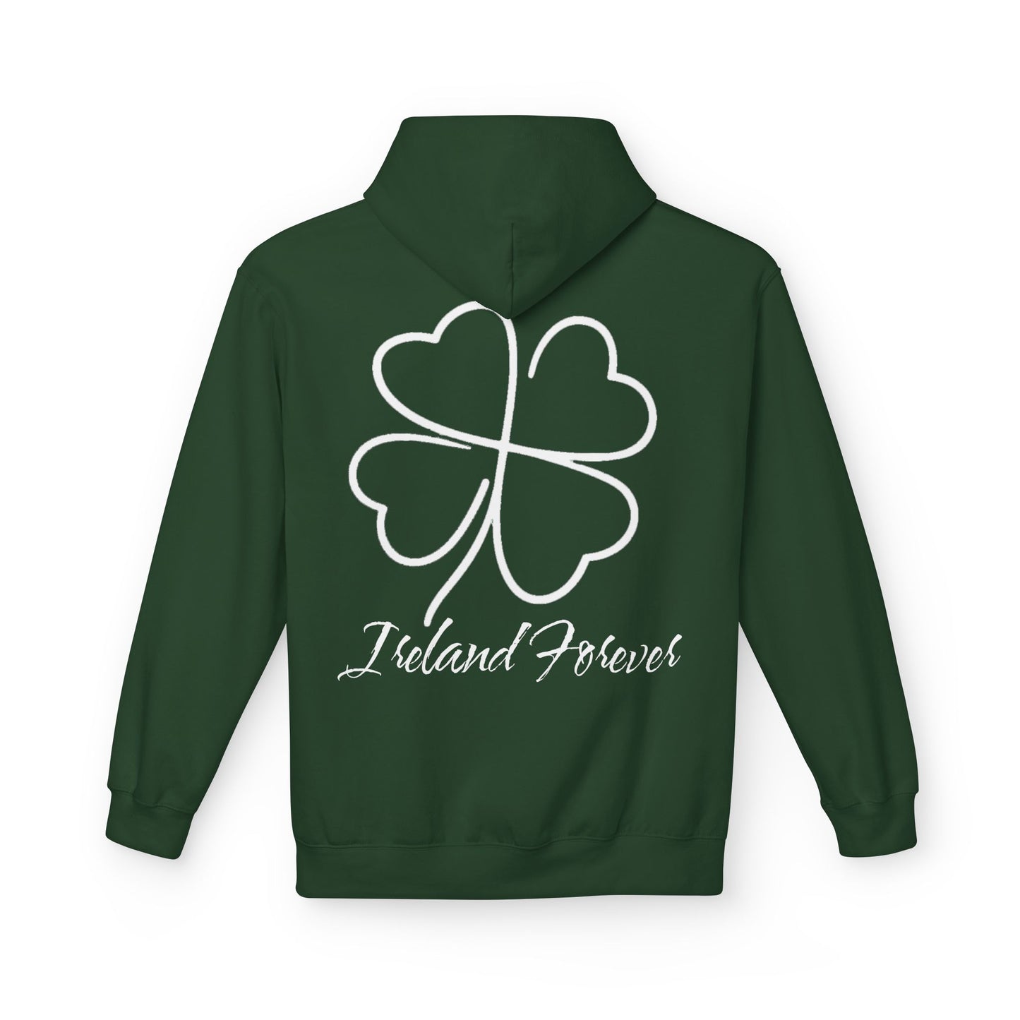 Ireland Forever Hoodie with Shamrock Design, Cozy Fleece Sweatshirt