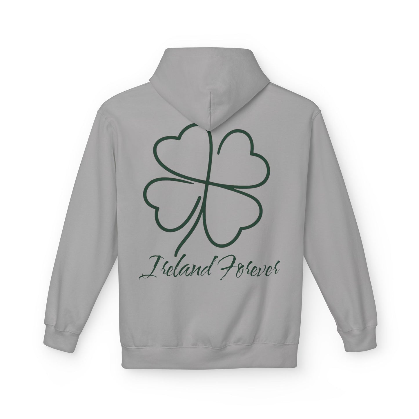 Ireland Forever Hoodie with Shamrock Design, Cozy Fleece Sweatshirt