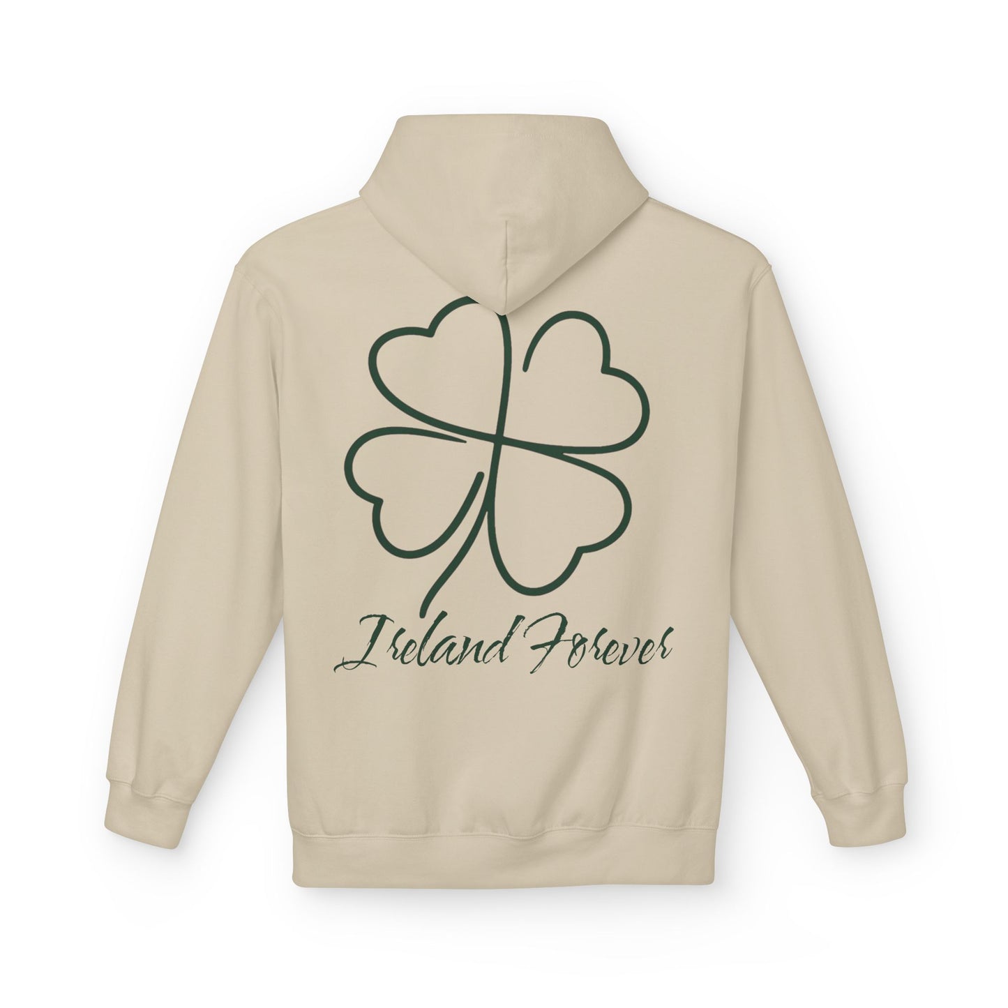 Ireland Forever Hoodie with Shamrock Design, Cozy Fleece Sweatshirt