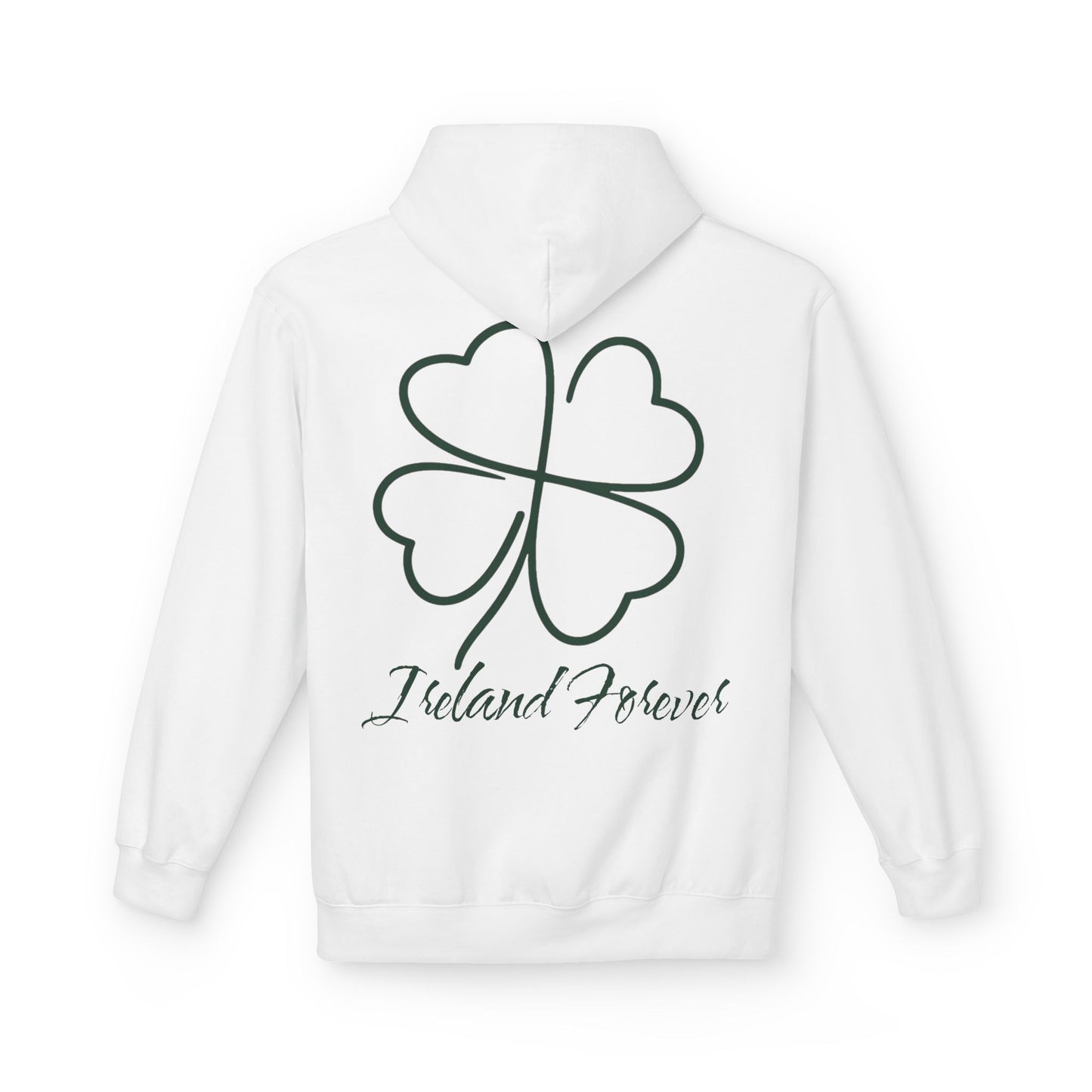 Ireland Forever Hoodie with Shamrock Design, Cozy Fleece Sweatshirt