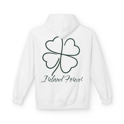 Ireland Forever Hoodie with Shamrock Design, Cozy Fleece Sweatshirt
