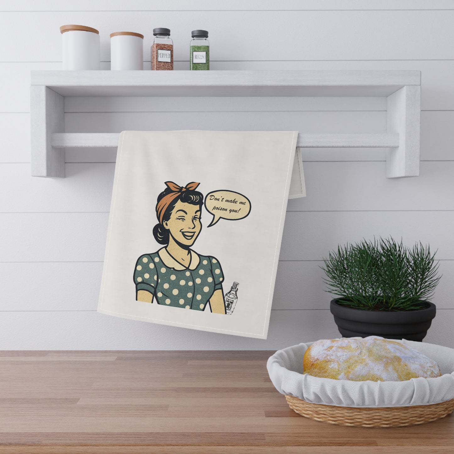 Humorous Cotton Towels, Gift for Home Cooks, Kitchen Decor