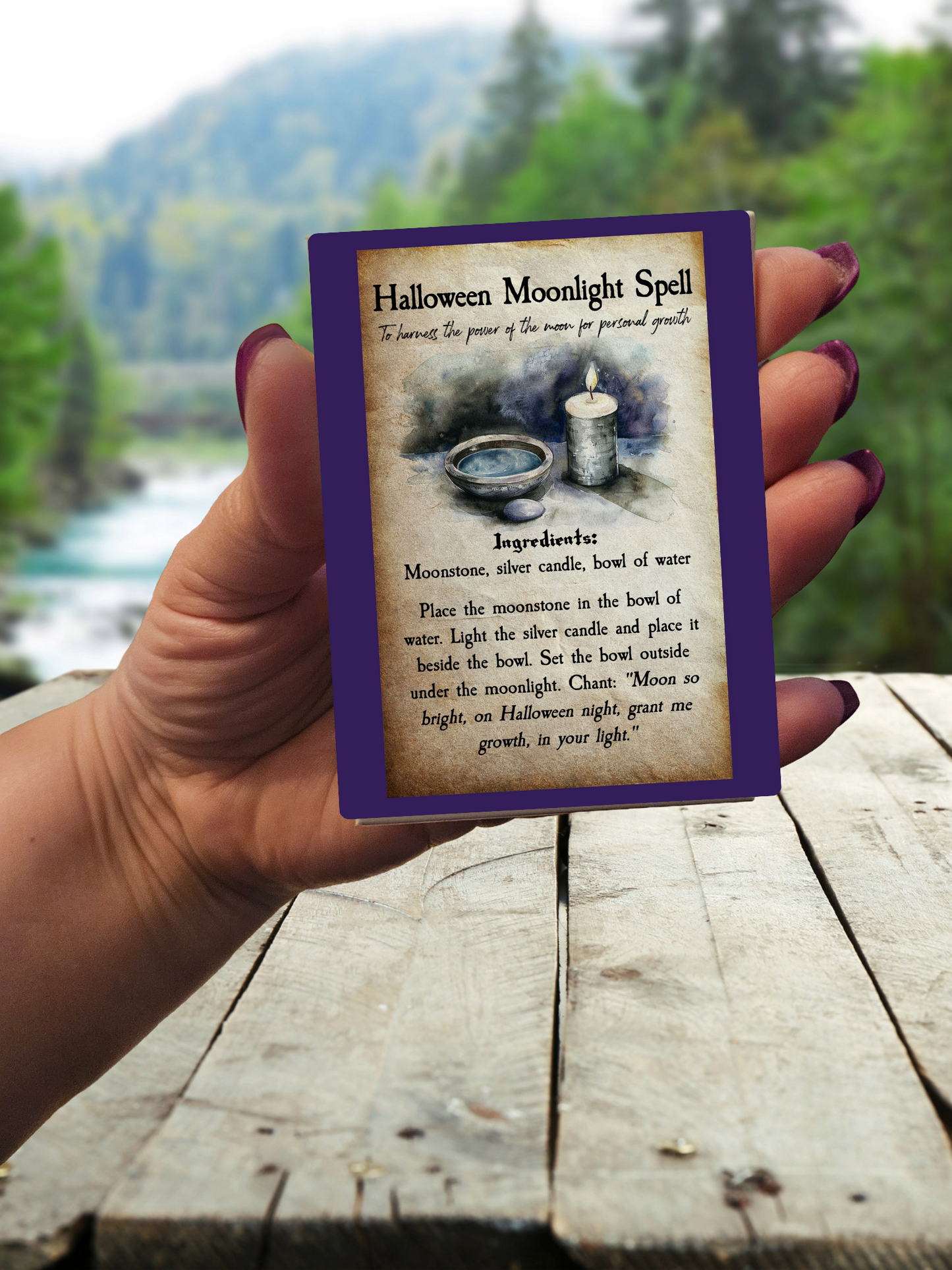 Halloween Spell Card Magnets Pre-made