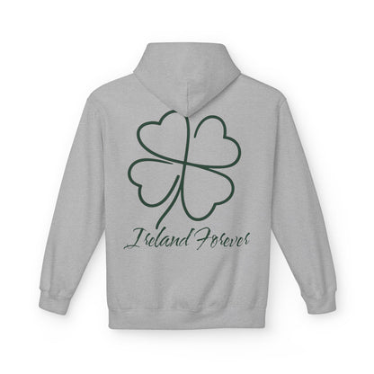 Ireland Forever Hoodie with Shamrock Design, Cozy Fleece Sweatshirt